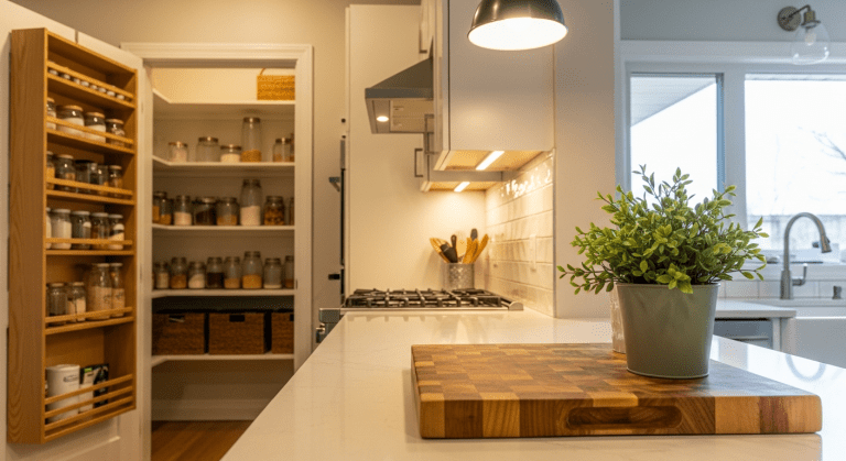 A clean, organized, and inviting modern kitchen.