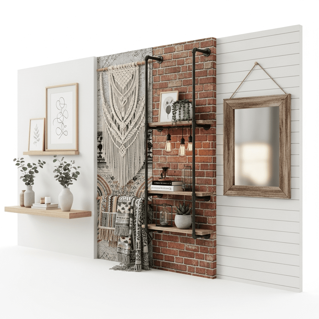 A beautifully styled room showcasing modern home decor with curated furniture, textiles, and artistic accessories.