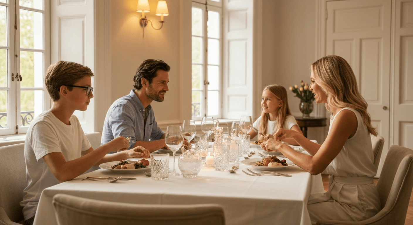 A bright living room featuring a beautifully curated gallery wall with mixed art, a mirror, and a plant shelf above a modern sofa.